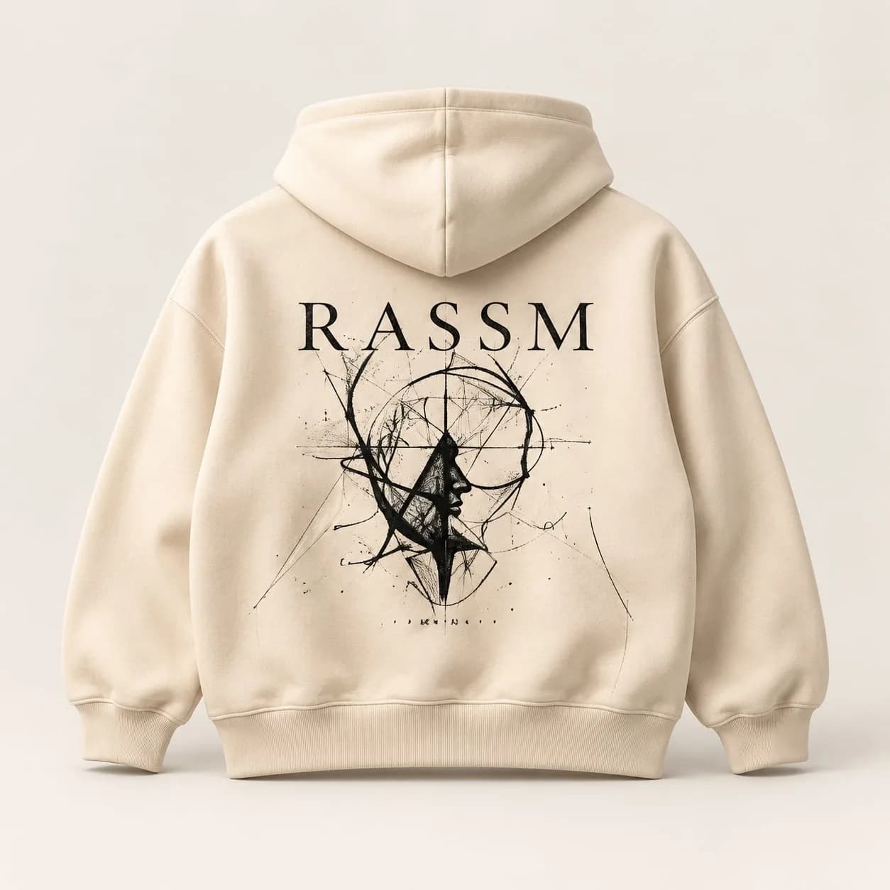 Sketch Hoodie crème, vue de dos